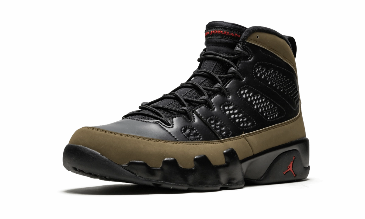 Air Jordan 9 Retro "Olive" Performance Gear sweat - wicking shoes