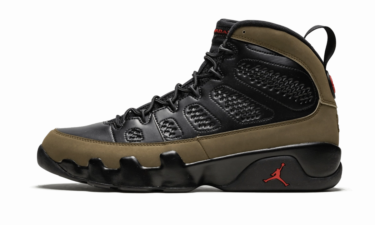 Air Jordan 9 Retro "Olive" Air Cushioning traction - pattern sole shoes