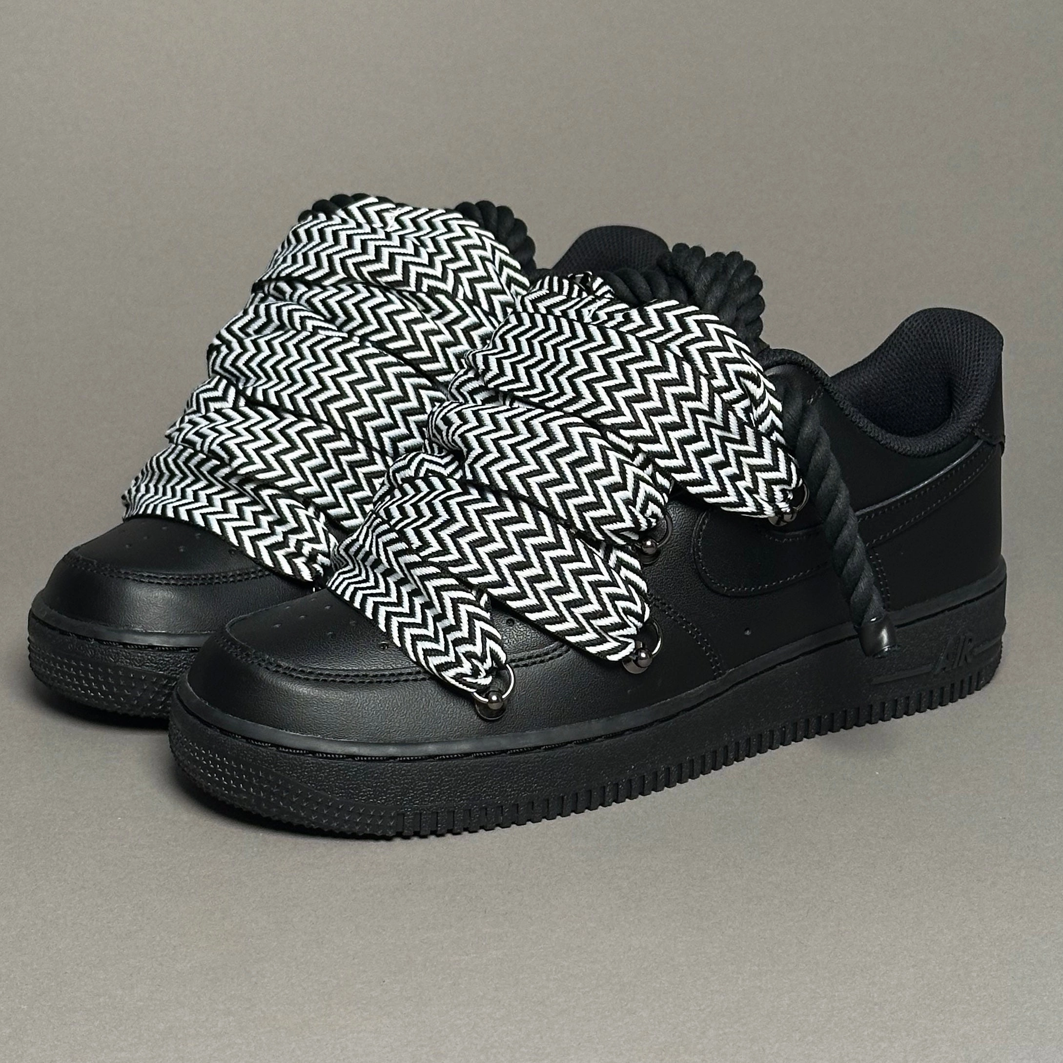 road races high - rebound shoes Nike Air Force 1 Rope Laces Lanvin??Black&amp;White