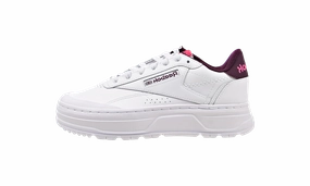 Club C Double GEO WMNS "Cloud White-Pusuit Pink-Maroon" Style - enhancing