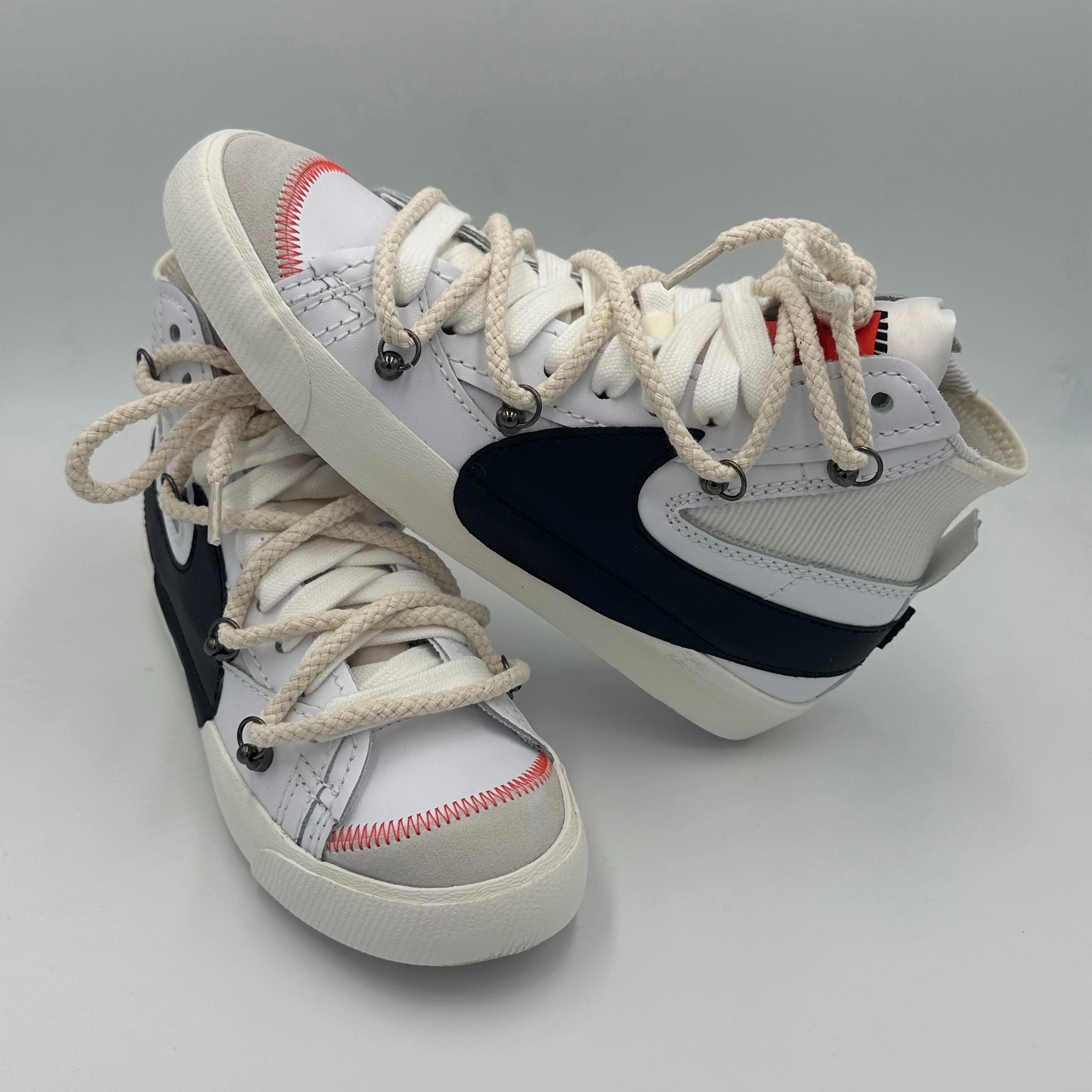toe spacers Wicking Nike Blazer Mid '77 Jumbo White Over Laces Rope Beige"