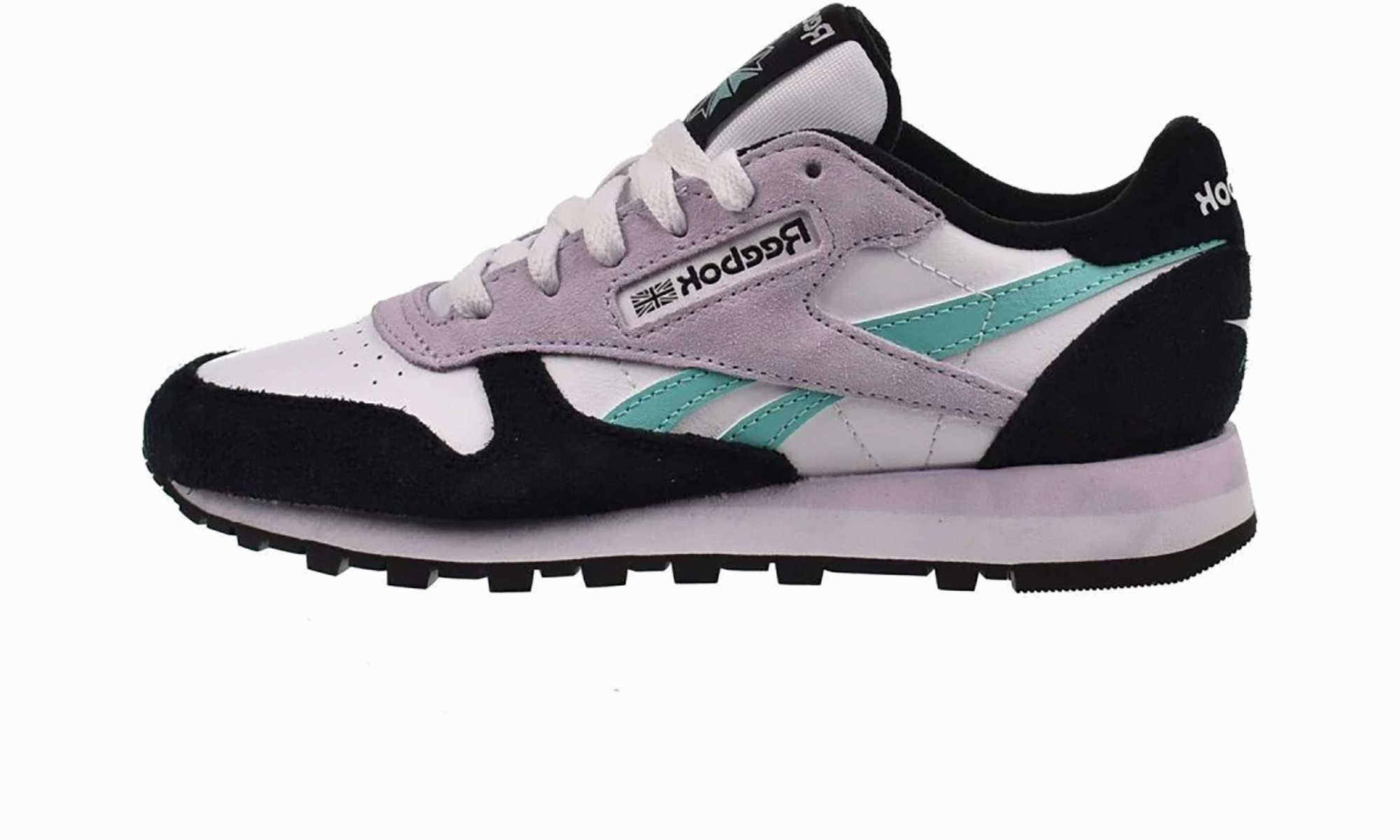 elevated - heel shoes marathon runner shoes Classic Leather WMNS "White/Aqua/Black"
