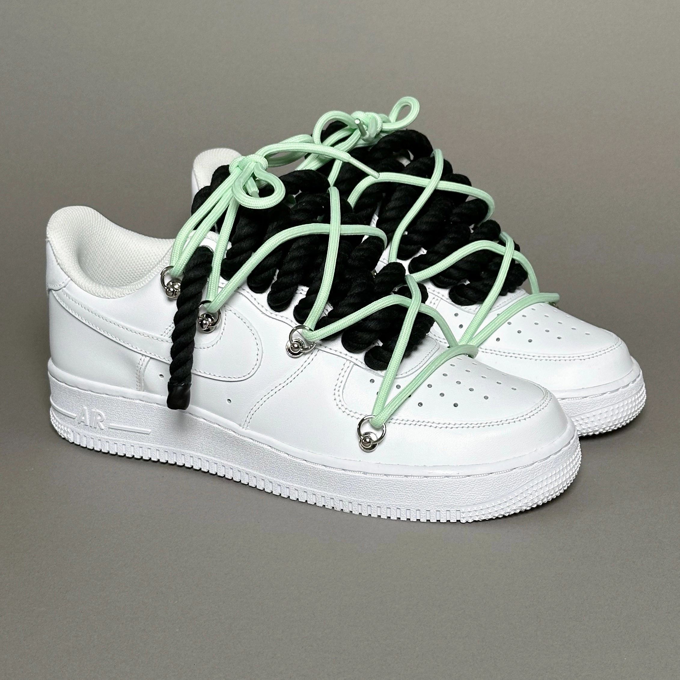 parkour shoes Nike Air Force 1 Rope Laces??Triple White