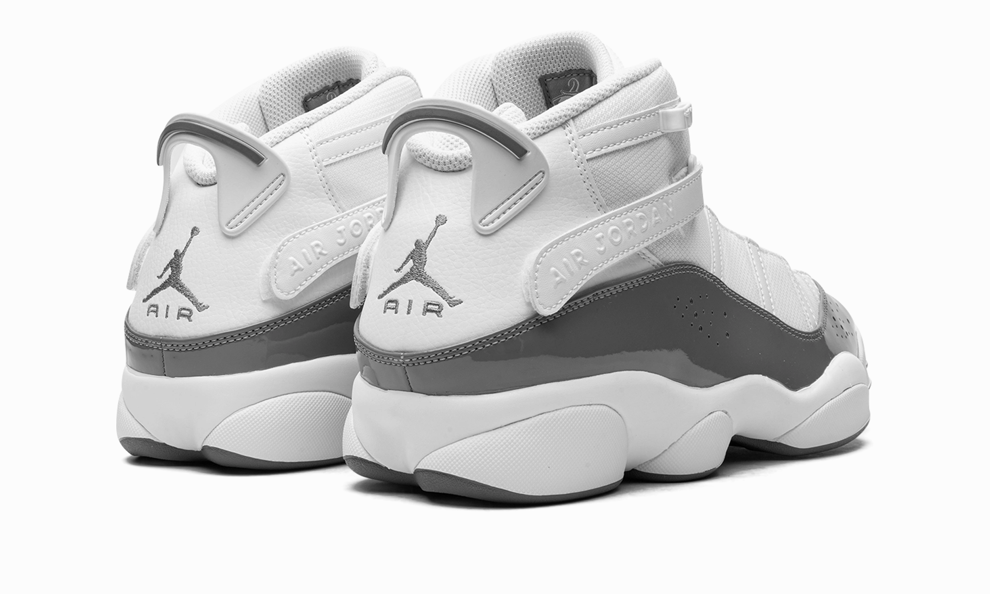 Jordan 6 rings "White / Cool Grey" Shock Absorbing padded - tongue running option