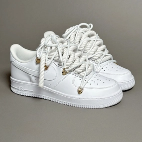 Nike Air Force 1 Rope Laces White??Triple White Gold V1 outdoor - workout running shoes Running Trail
