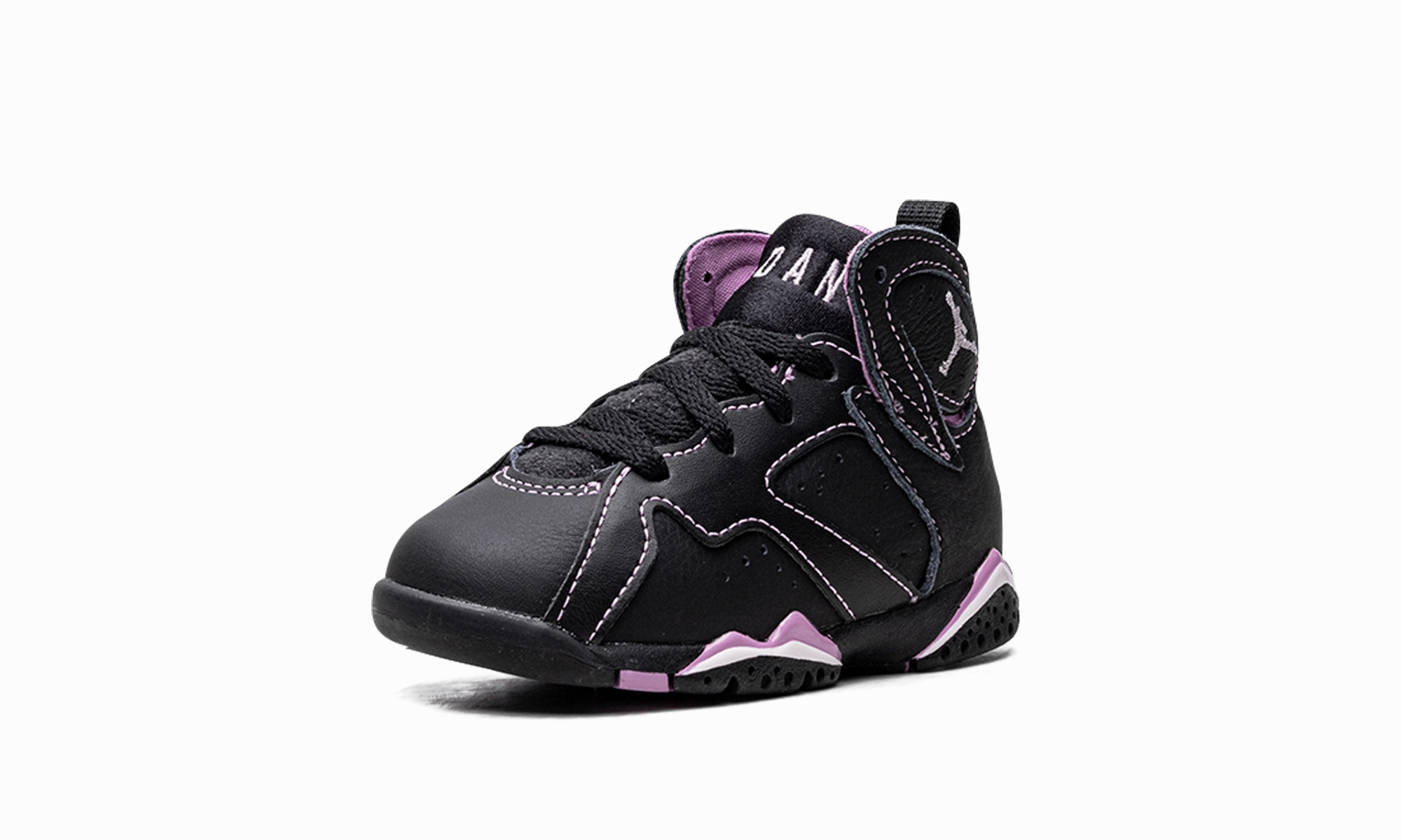 running with a mid - top design Air Jordan 7 TD "Barely Grape"
