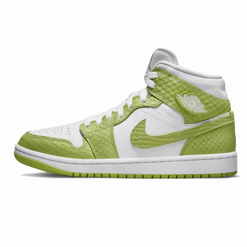 Light Weight Modern Walk Air Jordan 1 Mid SE 'Green Python'