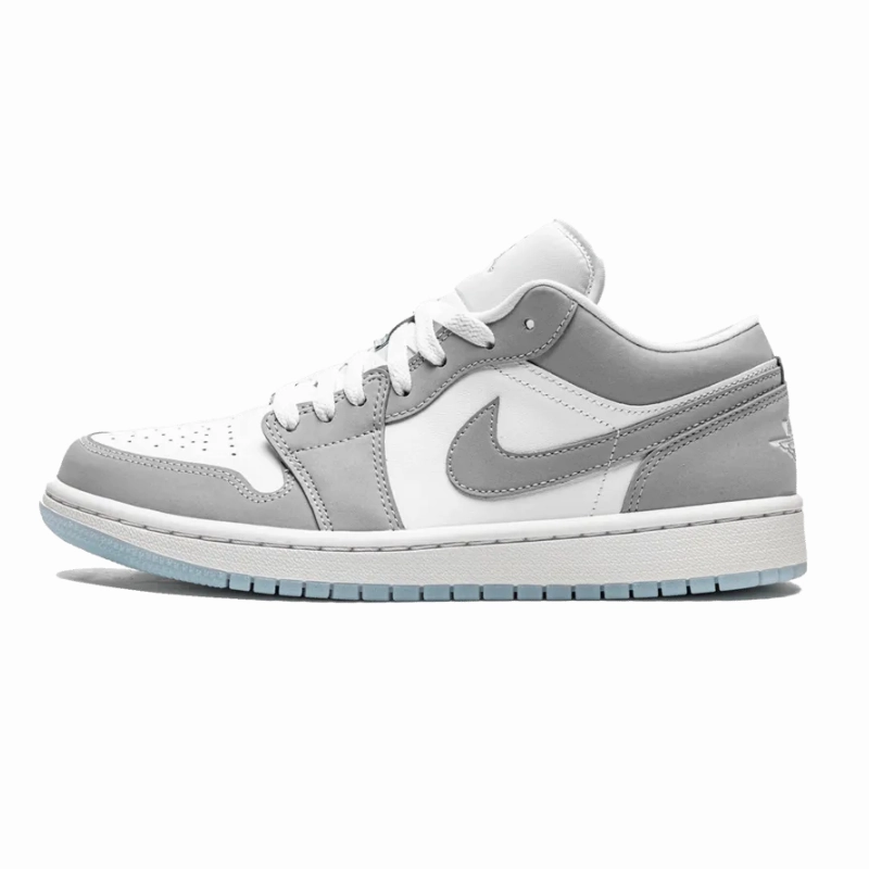 waterproof running gear track runner's shoe chance Jordan 1 Low White Wolf Grey