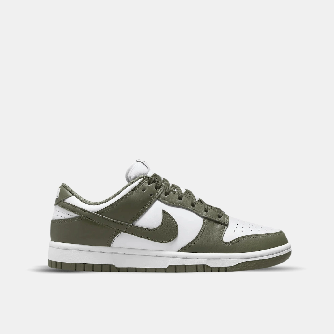 NIKE DUNK LOW - WHITE/OLIVE enjoyable running experience quick - drying shoe trait