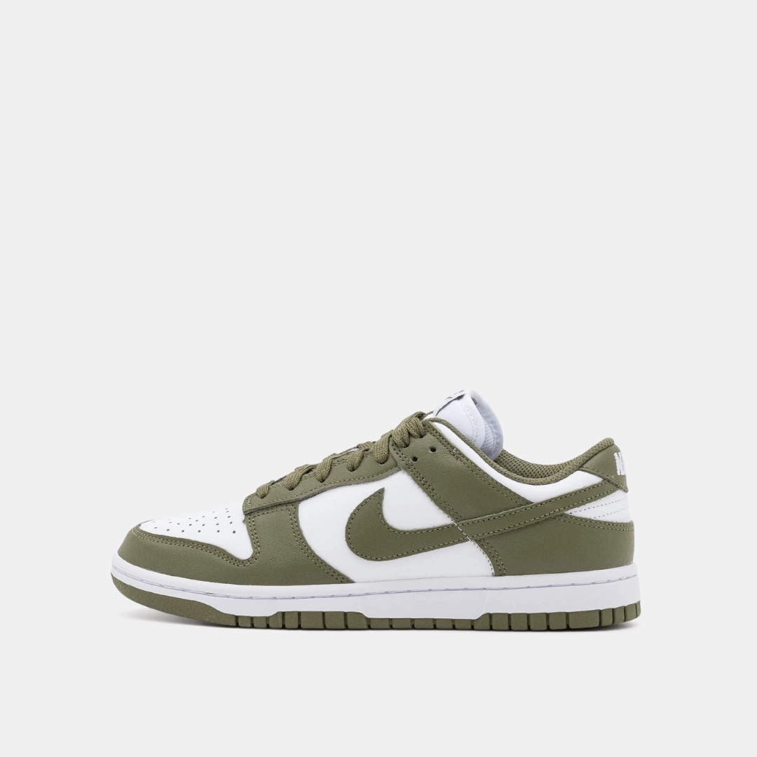NIKE DUNK LOW - WHITE/OLIVE EVA sole shoes