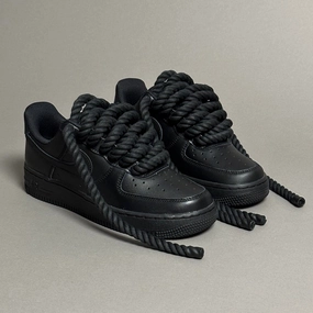 latex insole shoes Nike Air Force 1 Black "Rope Laces Black" V2
