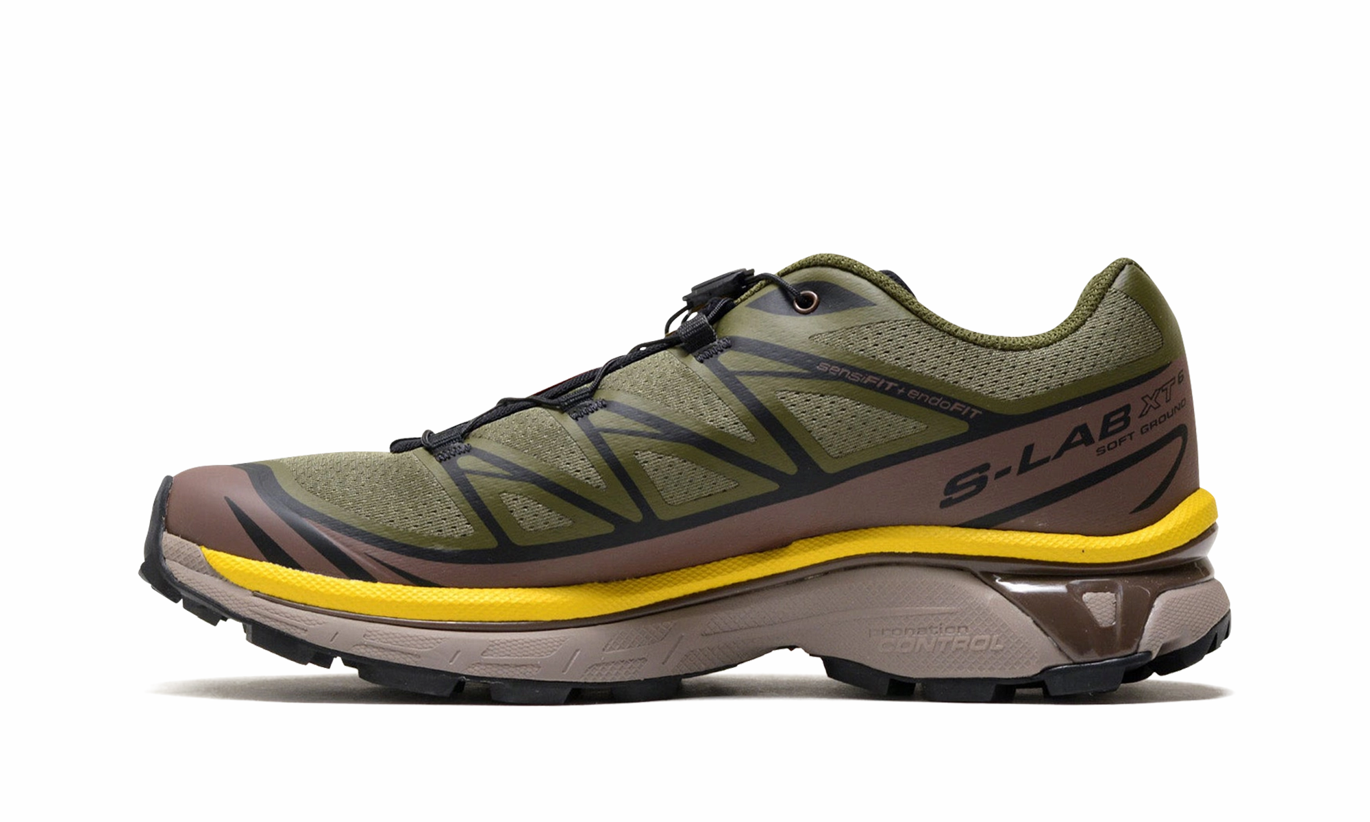 XT-6 "Olive Night Black Sulphur" narrow-fit shoes thin insole shoes