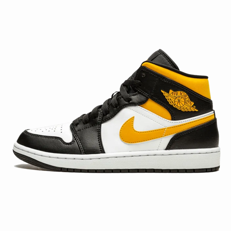 Air Jordan 1 Mid White Pollen Black Soft Leather