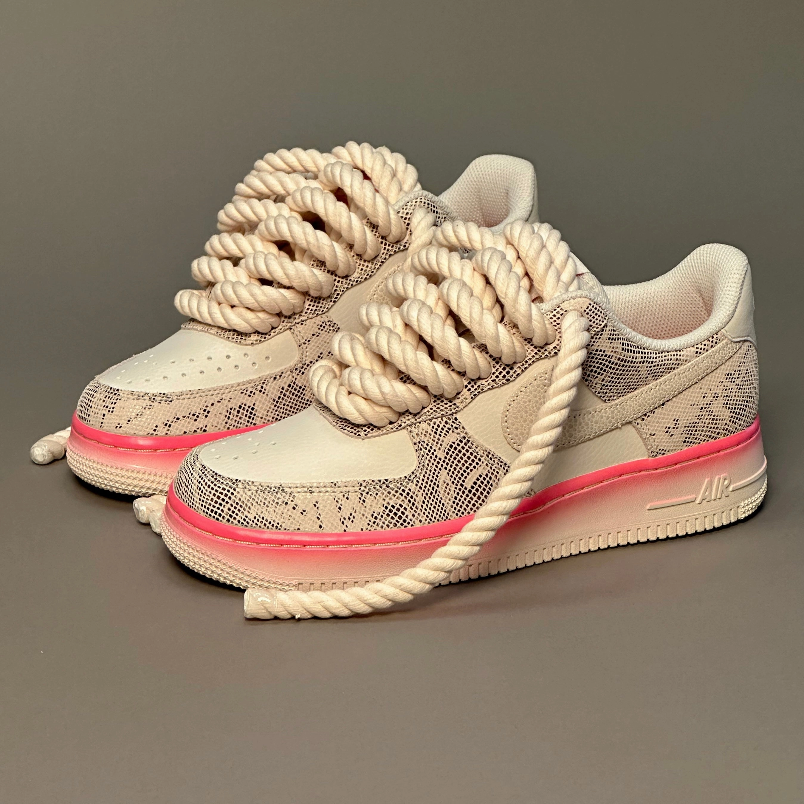 Nike Air Force 1 Snake Rose "Rope Laces" V2 CloudTec