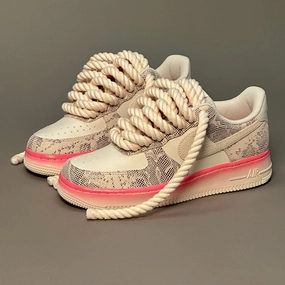 synthetic - leather - upper shoes Nike Air Force 1 Snake Rose "Rope Laces" V2
