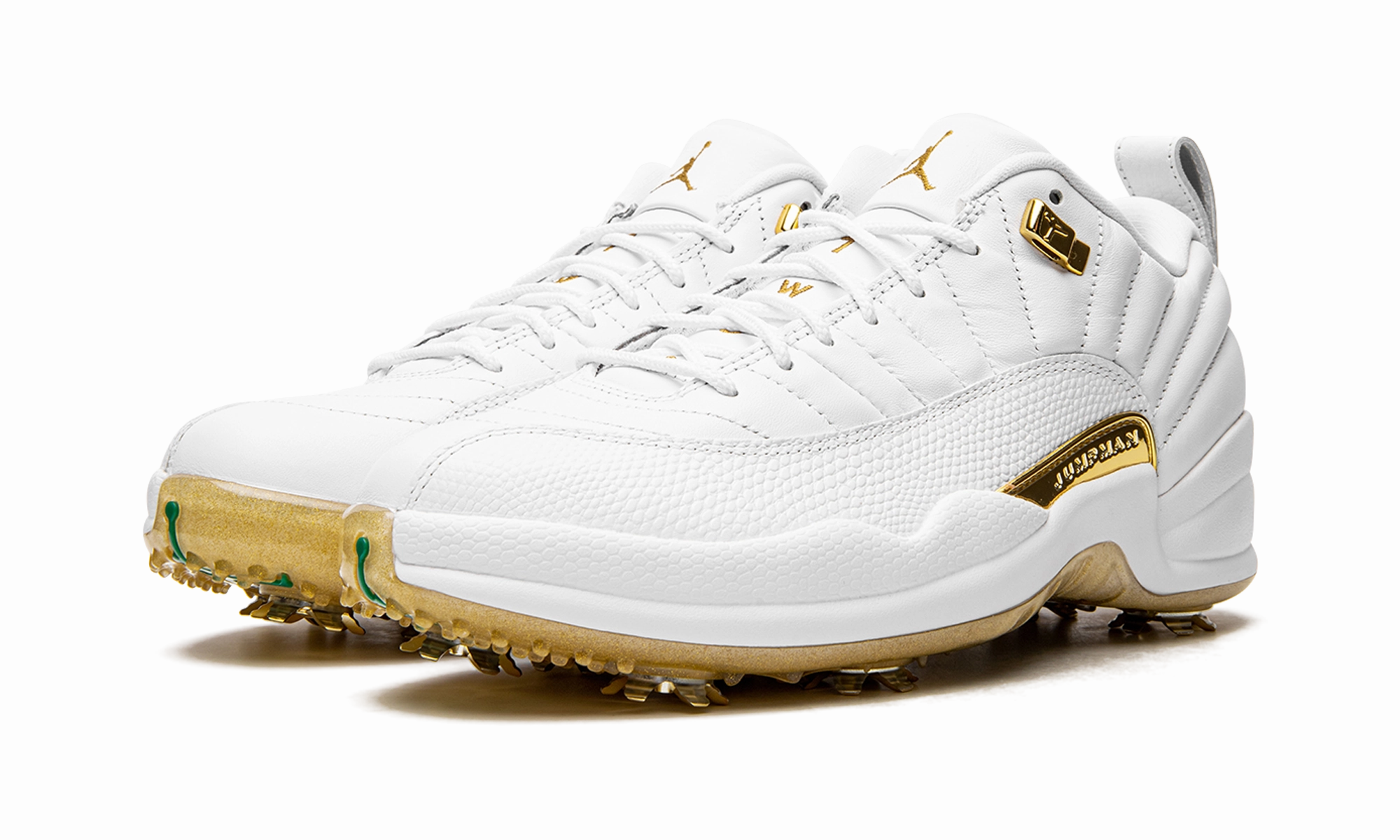 Jordan XII G NRG M22 "Jordan 12 Golf - White Metallic" eco - friendly material shoes Printed patterns