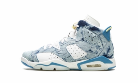 soft - foam sole shoes running footgear Air Jordan 6 Retro GS "Washed Denim"
