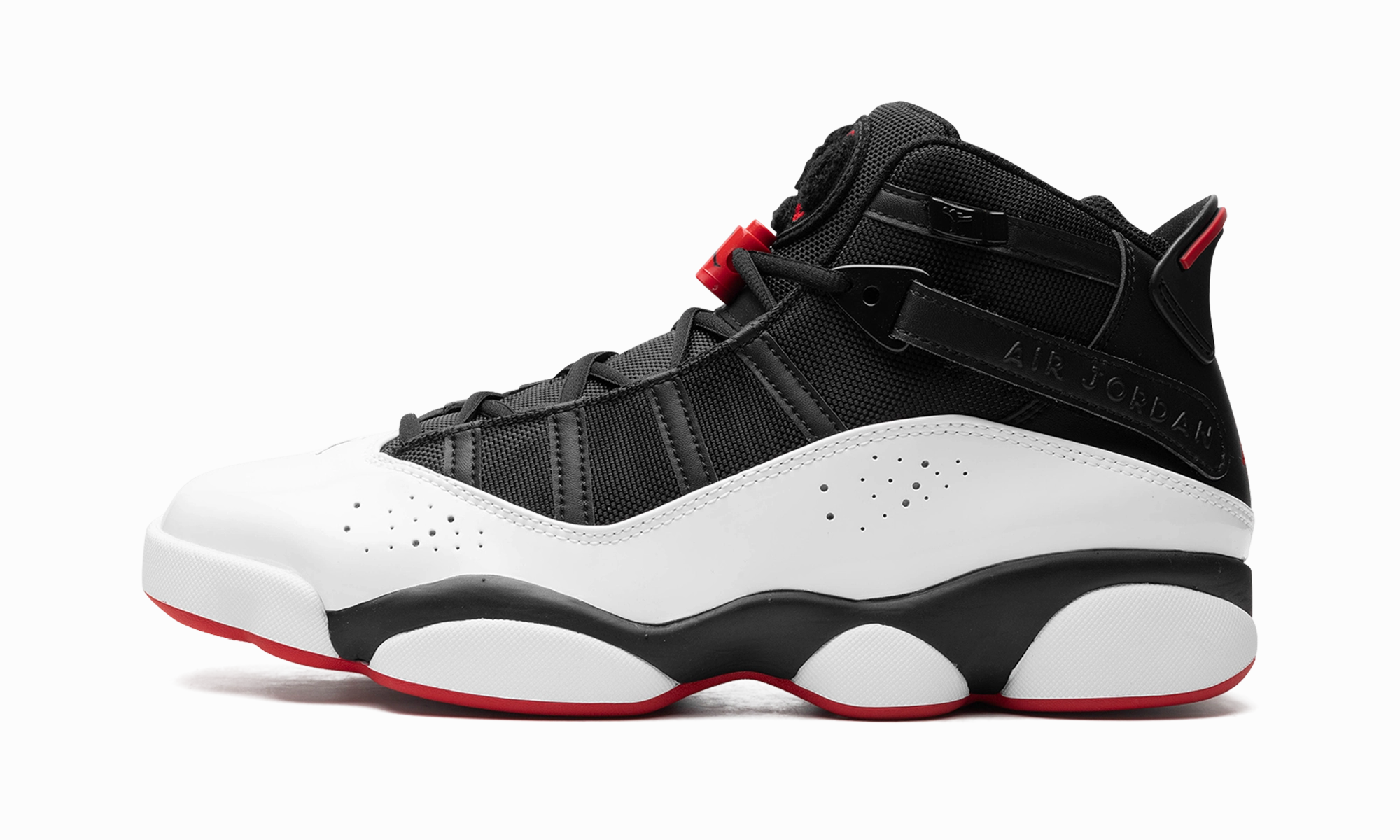 road race proper alignment Air Jordan 6 Rings "Wht/Blk/Red"