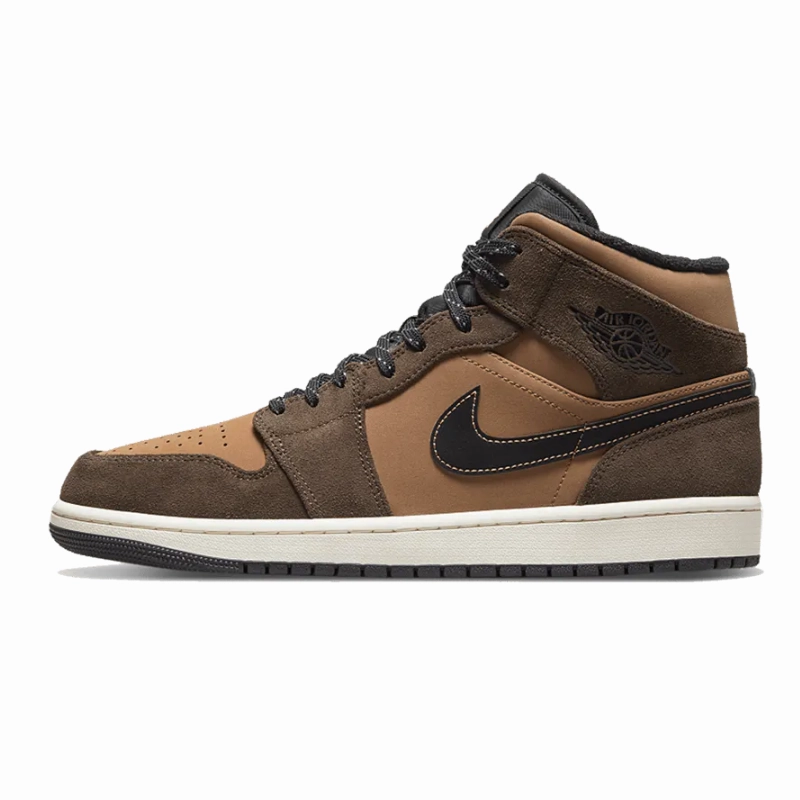 All Day Wear synthetic materials Air Jordan 1 Mid SE Dark Chocolate
