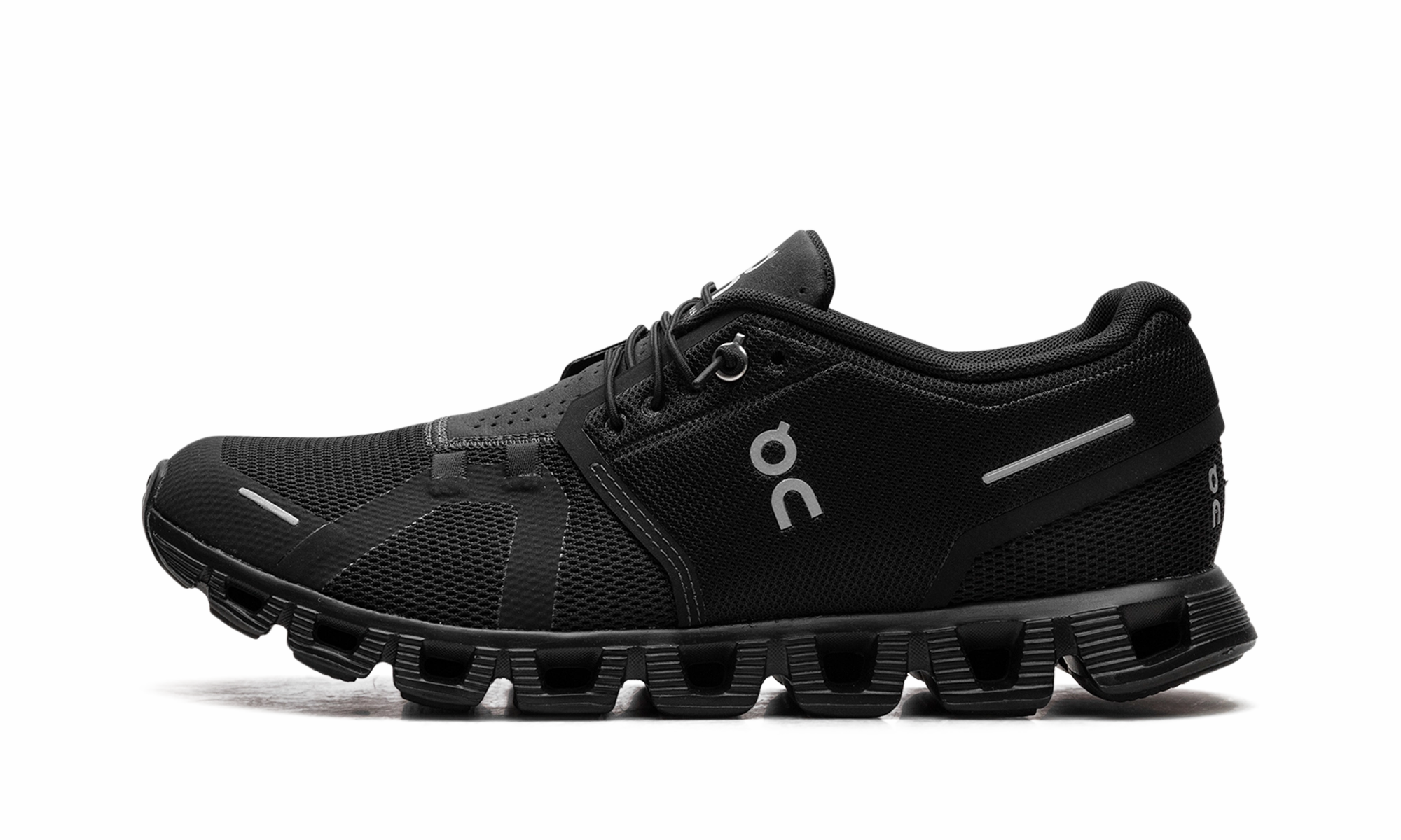 cloud 5 "Black" Streamlined logo - hooked - and - looped shoes