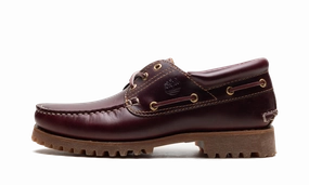 Comfortable Stretch Full-Grain Boat Shoe "Burgundy"