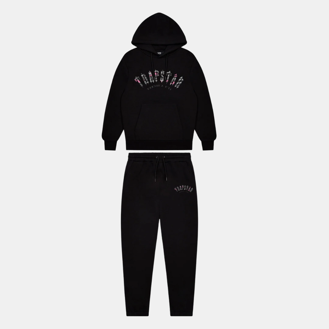 Relaxed grip Classic Vibe Trapstar Arched Irongate Tracksuit - Black / Pink Camo