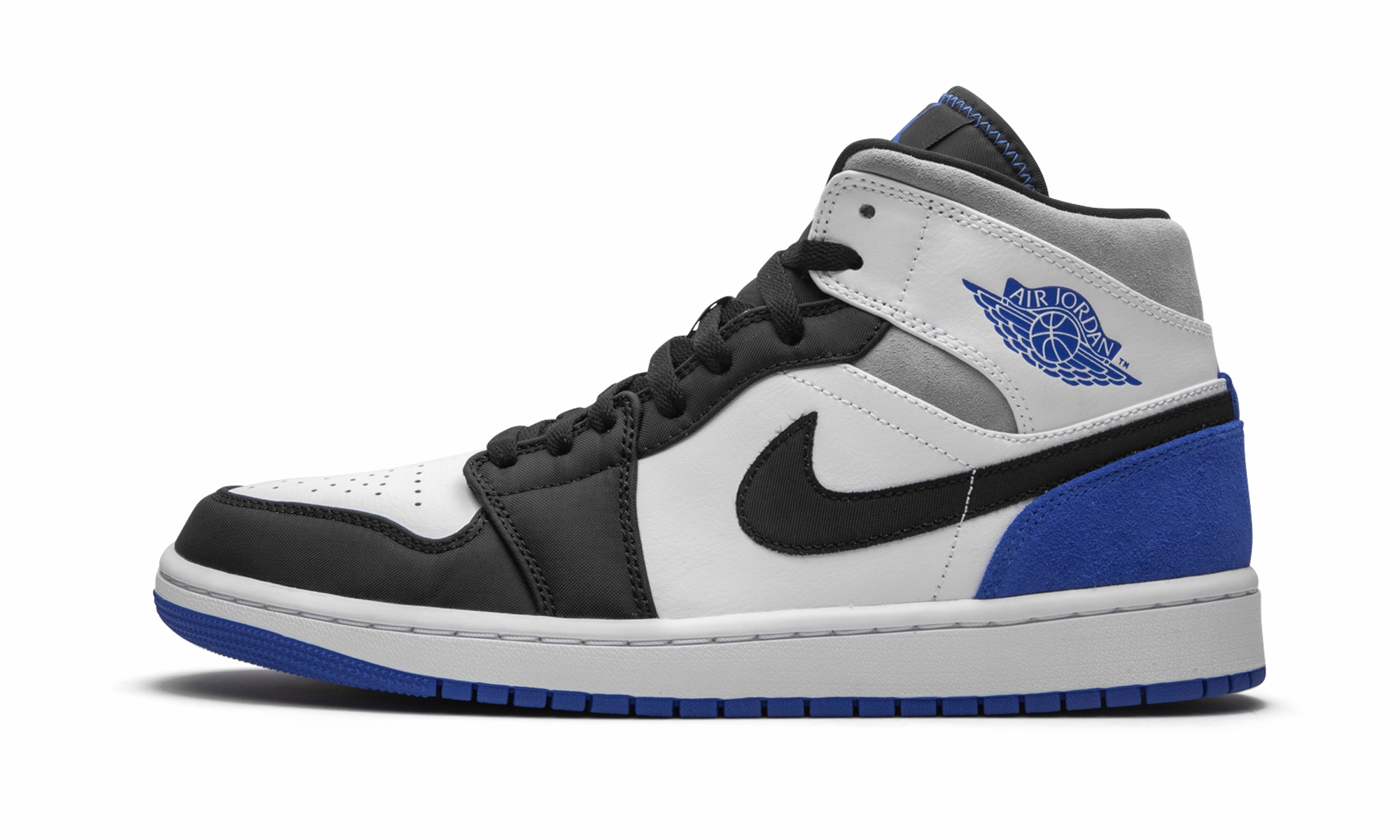 Air Jordan 1 Mid SE "Game Royal Black Toe" Weekend Casual Slim Form