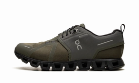 Cloud 5 Waterproof WMNS "Olive Black" running on flats hydration packs