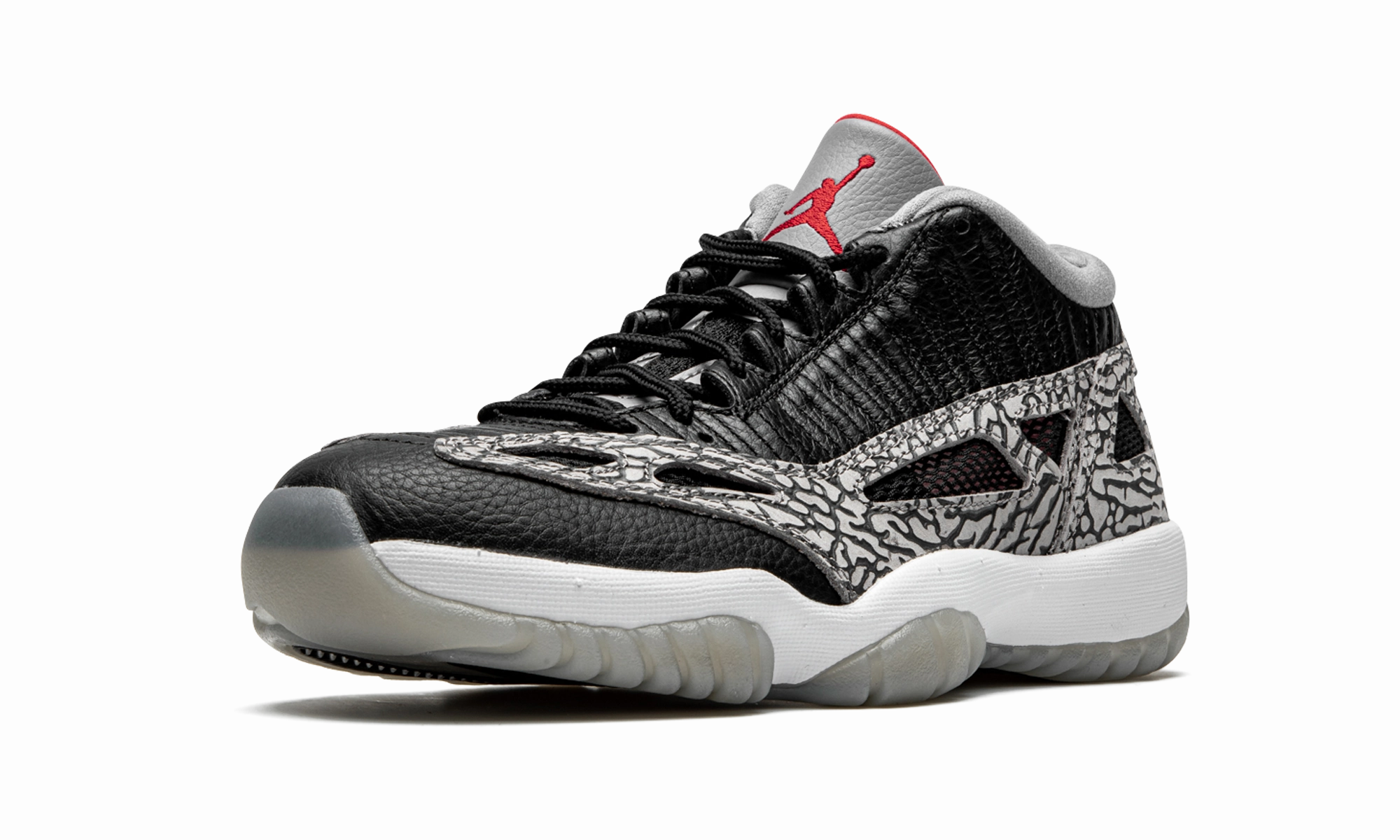 Air Jordan 11 Low IE "Black Cement" arch - hugging shoes