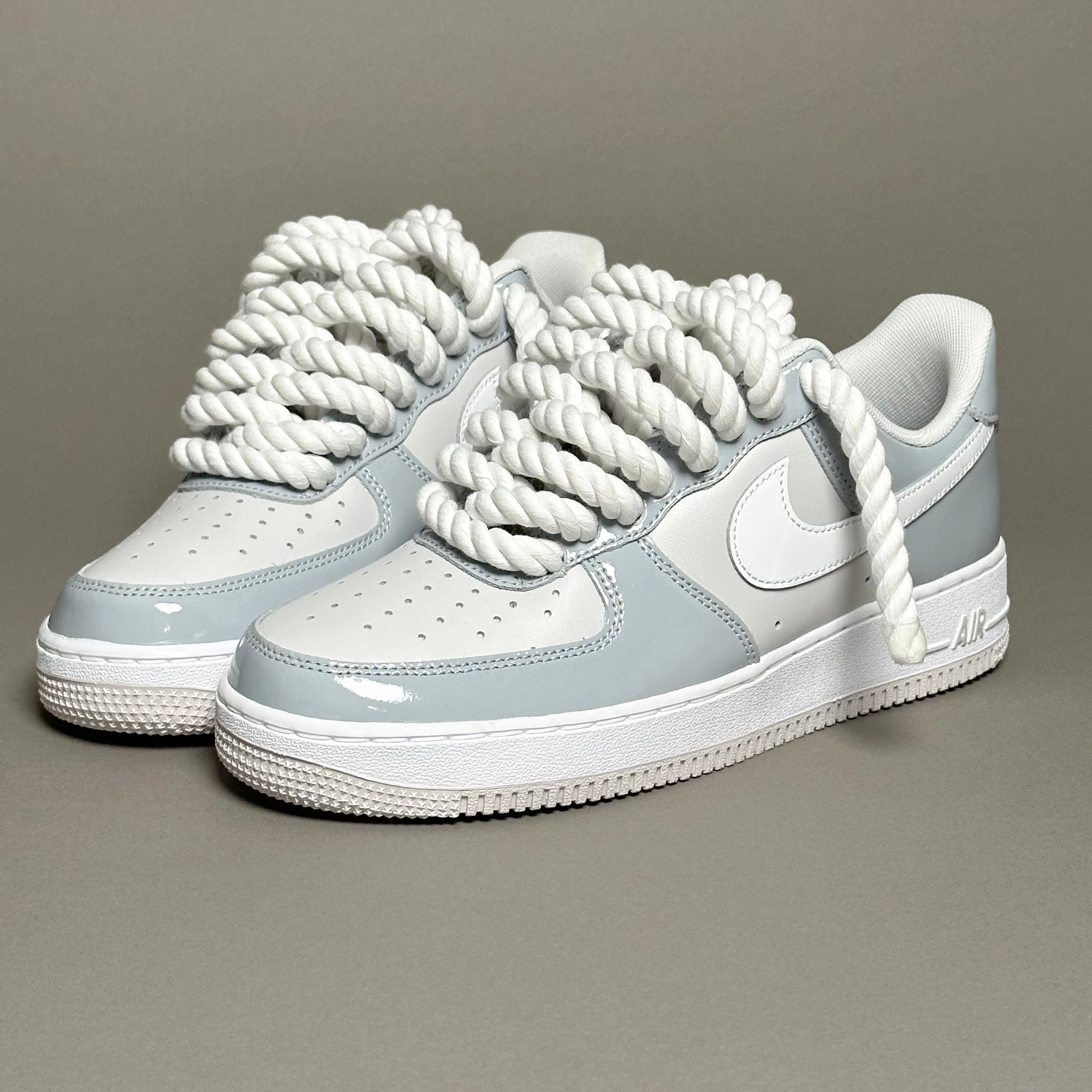 Nike Air Force 1 Patent Gray "Rope Laces White" V1 Training Mode