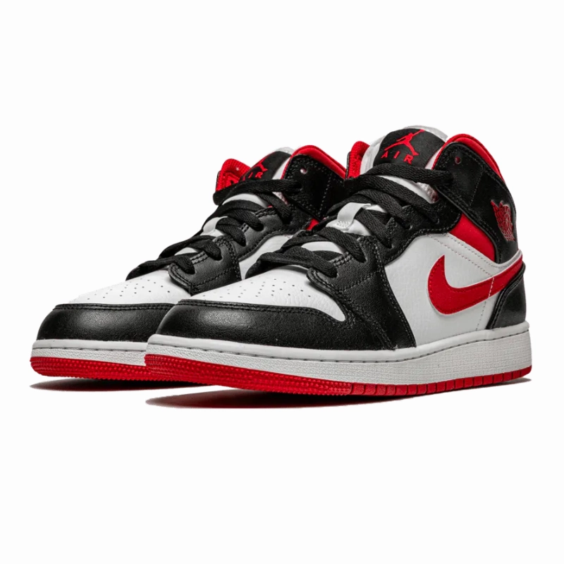 Sporty Casual Foot Stability Air Jordan 1 Mid Black Gym Red Gs