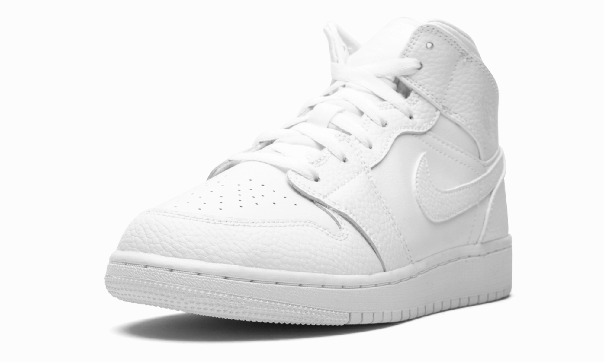 Lightweight Cushioning Air Jordan 1 Mid GS "Triple White"