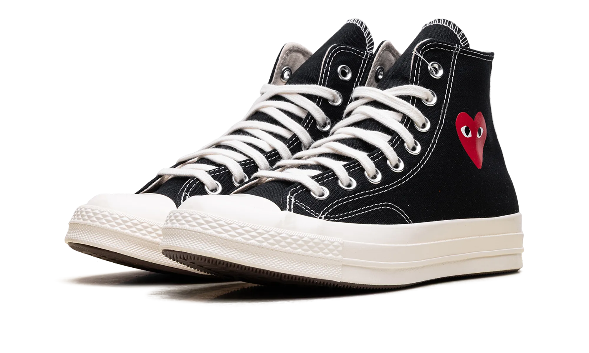 Chuck Taylor All Star 70 High "Comme des Garcons PLAY - Small Red Heart Black" Sun Day Talk Step