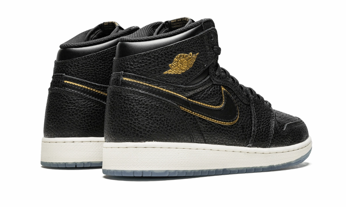 Contemporary ease Quick Walk Air Jordan 1 Retro High OG GS "black gld lthr"