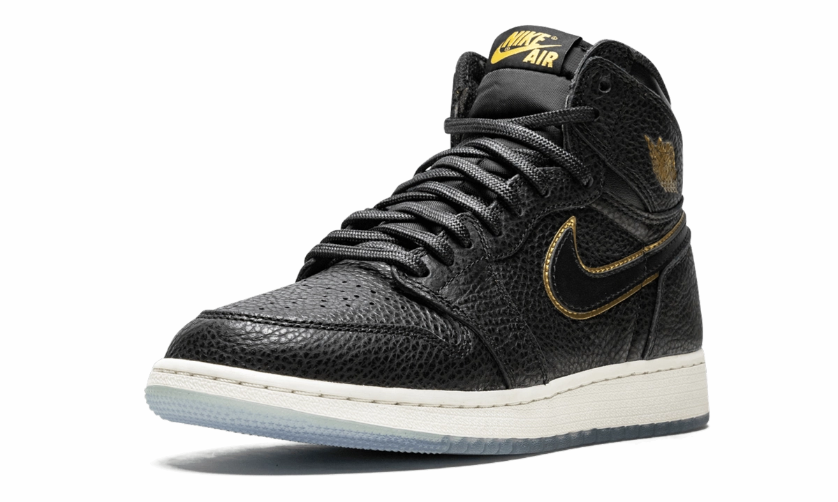 Adjustable Laces Urban Minimal Air Jordan 1 Retro High OG GS "black gld lthr"