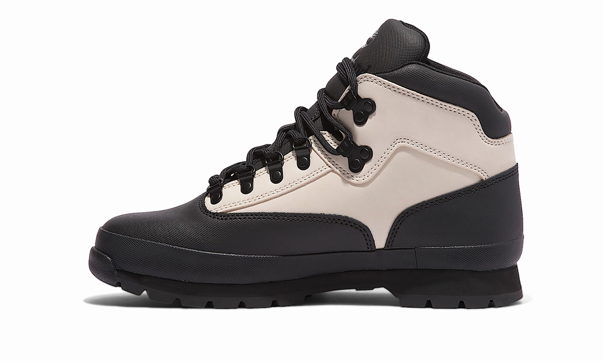 EURO HIKER LEATHER BOOT "Black White" Casual Gathering Comfortable Shank