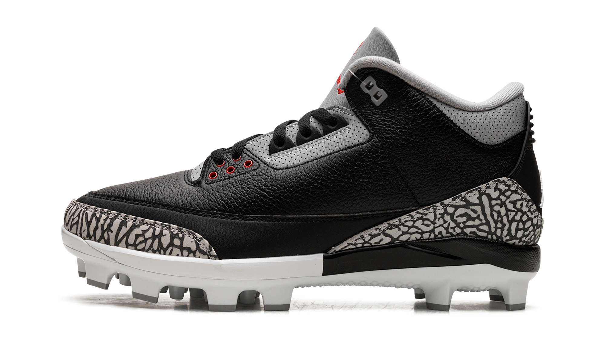Air Jordan 3 Cleats "Black Cement" Performance Step