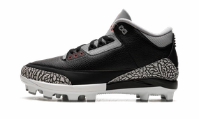 Air Jordan 3 Cleats "Black Cement" Performance Step