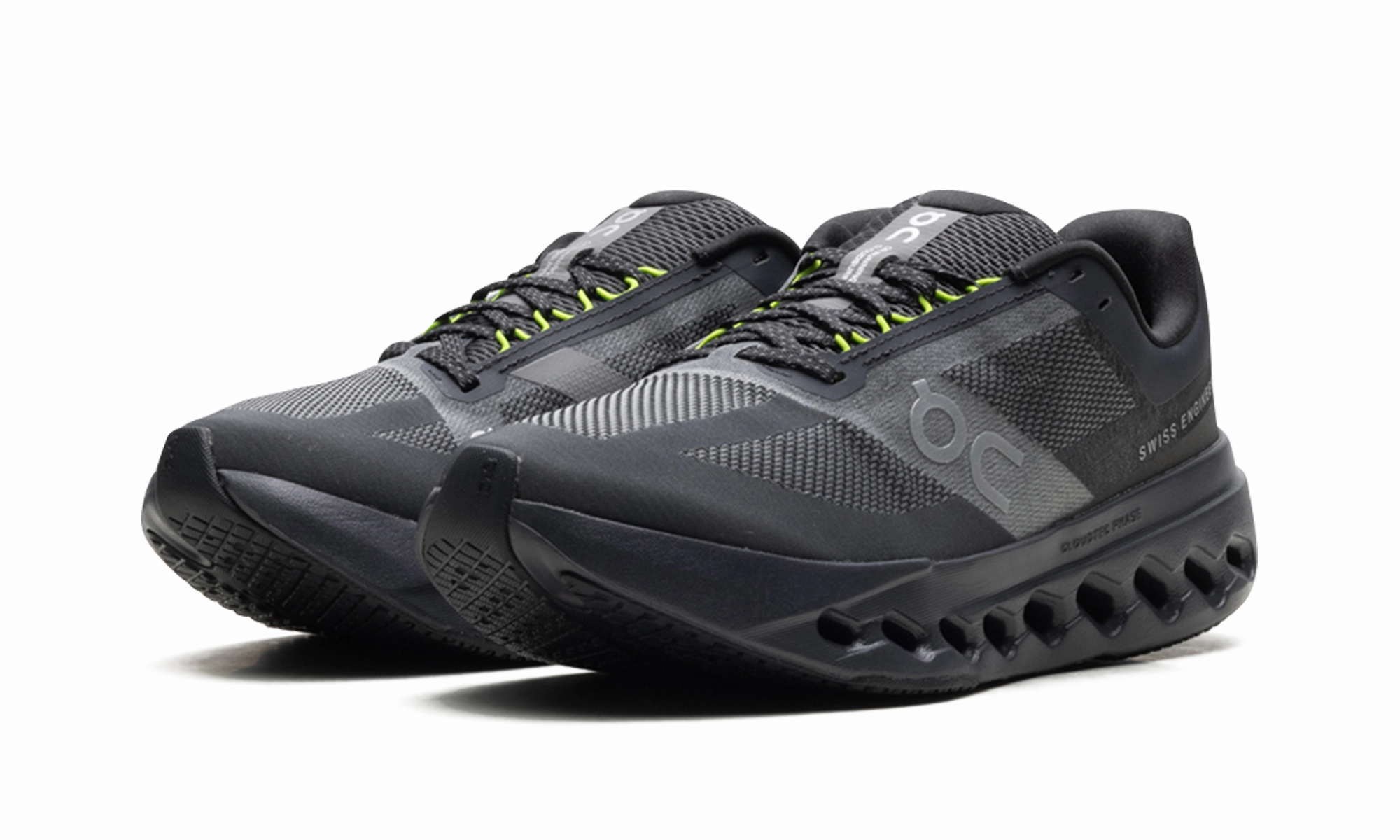 Cloudsurfer Next WMNS "Black/Iron" running in a gorge area shoes