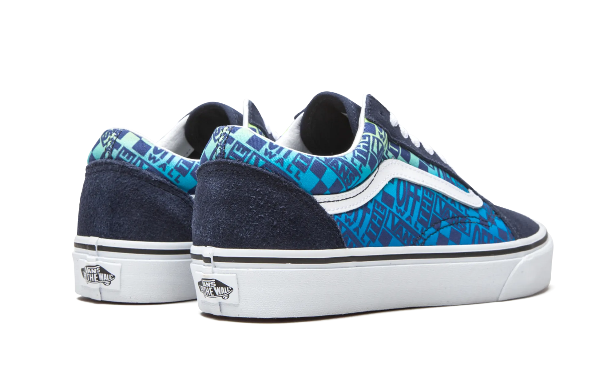 Old Skool "Off the Wall Logos - Blue" Monochrome Style