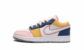 Luxurious breathability Rubber Sole Air Jordan 1 Low SE GS "Multicolor Canvas"