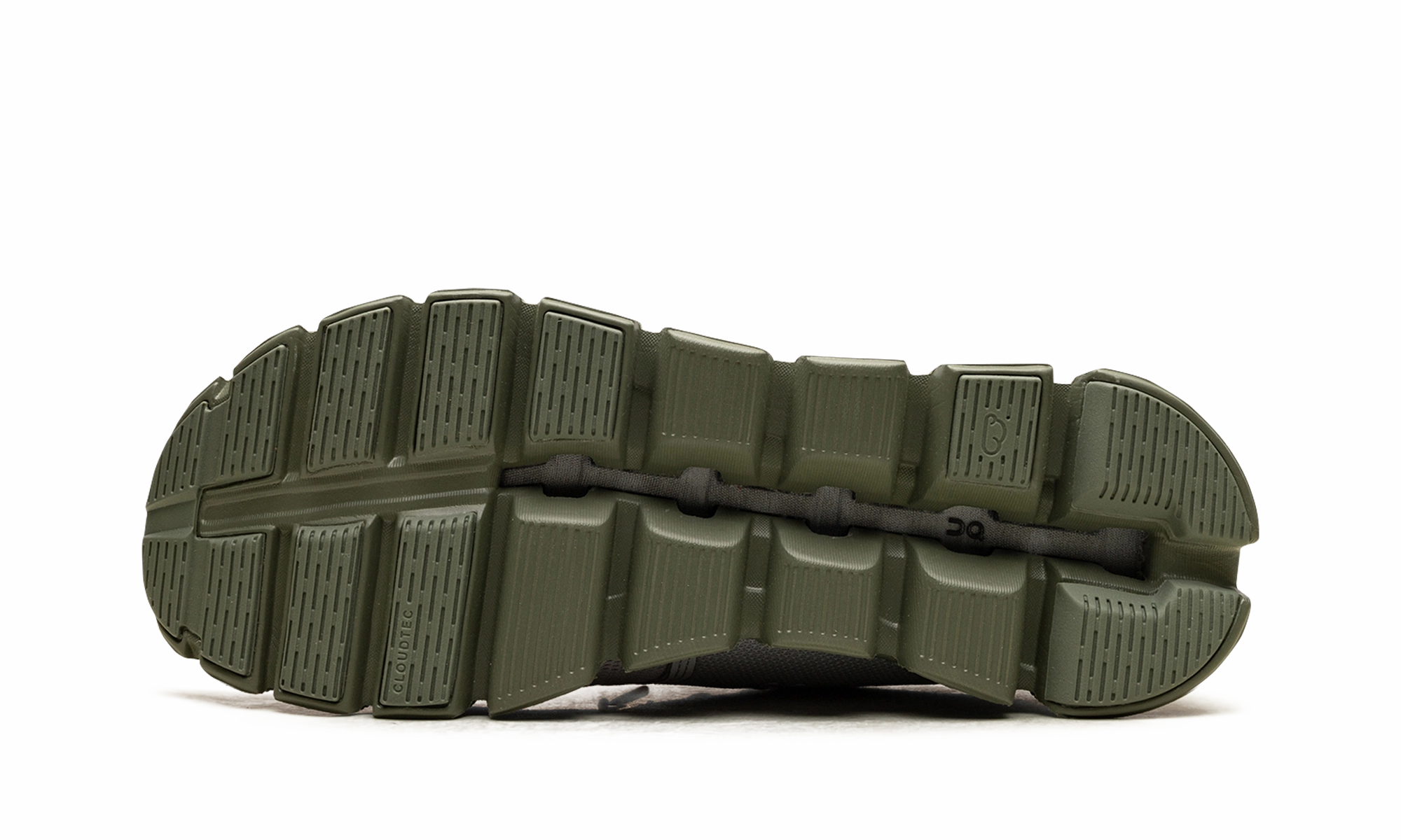 Cloud 5 "Glacier Grey Reseda Green" running in mountains