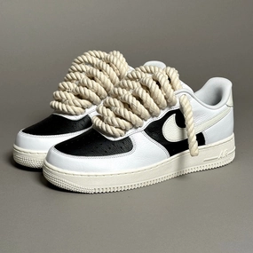 warm - up Nike Air Force 1 Black "Rope Laces"
