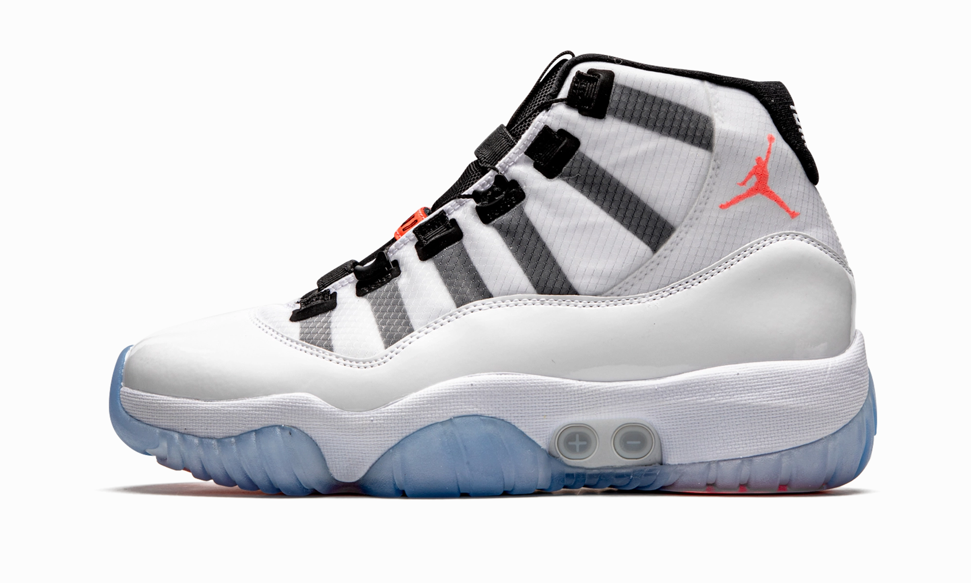 Air Jordan 11 Adapt "White" running on a gravel road hard - ground shoes