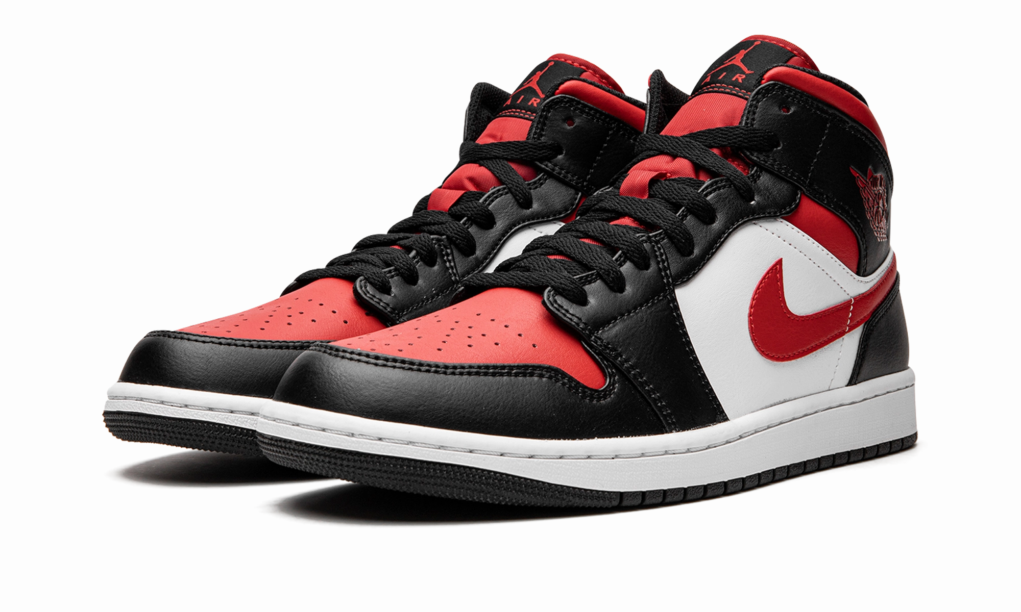 Air Jordan 1 Mid "Bred Toe" Versatile Usage Elastic Fit
