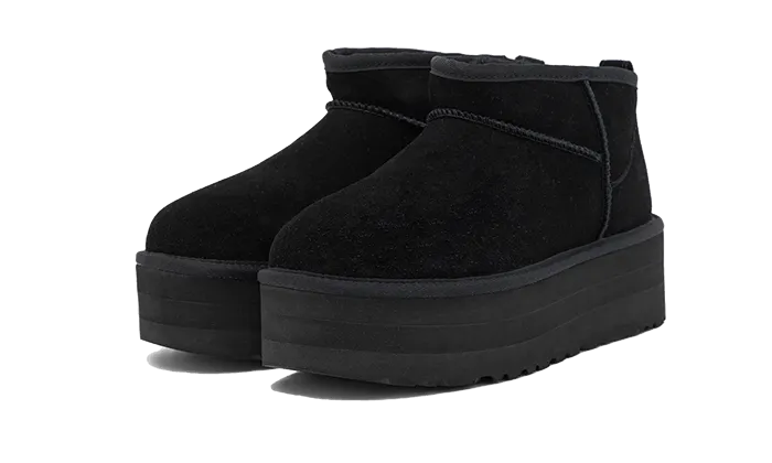 UGG Classic Ultra Mini Platform Boot Black Buckle Bold