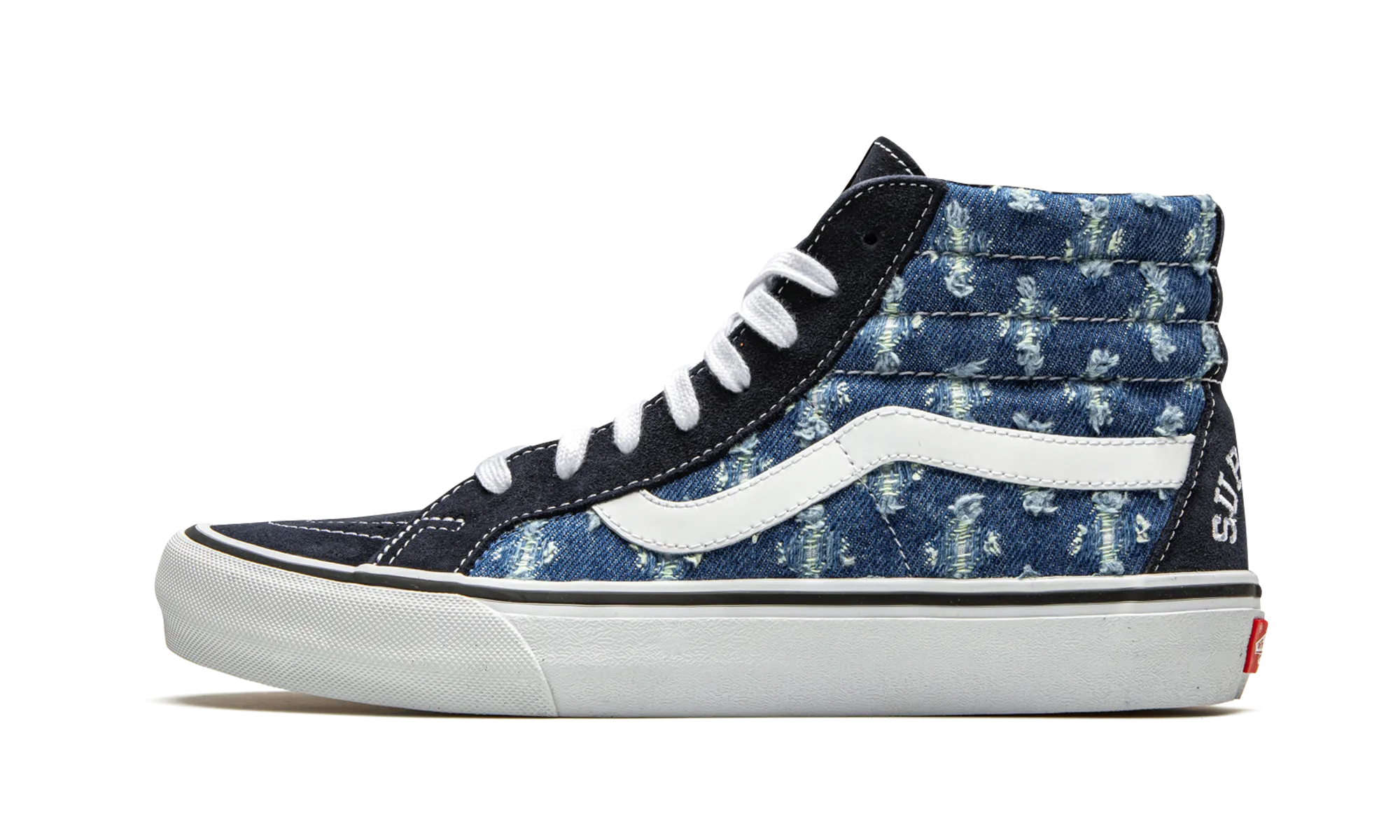 morning run Dog Hike Sk8-Hi "Supreme Hole Punch Denim - Blue"