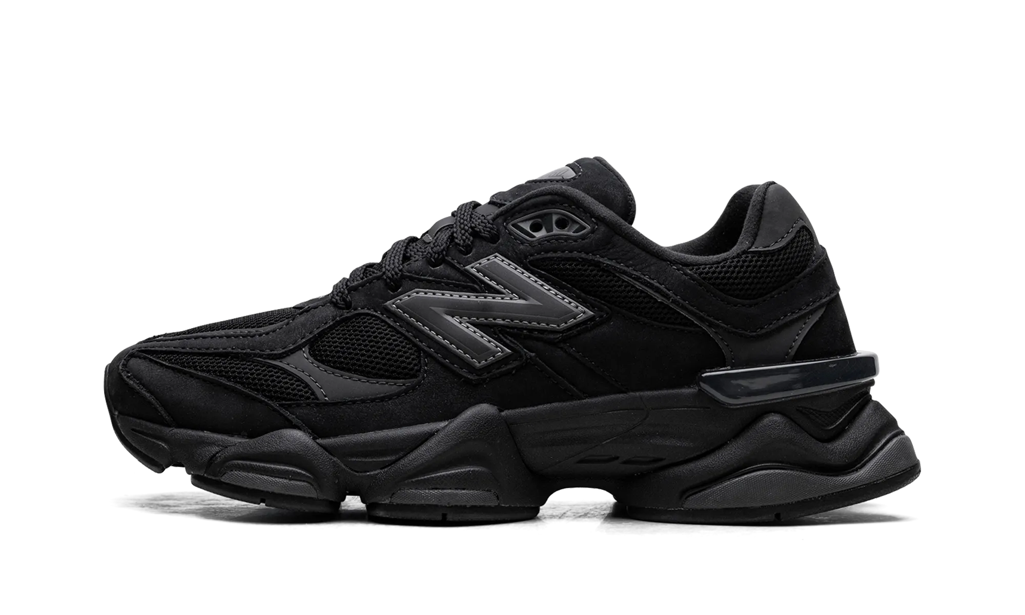 9060 "Black Cement" microfiber running option rubber - sole shoes