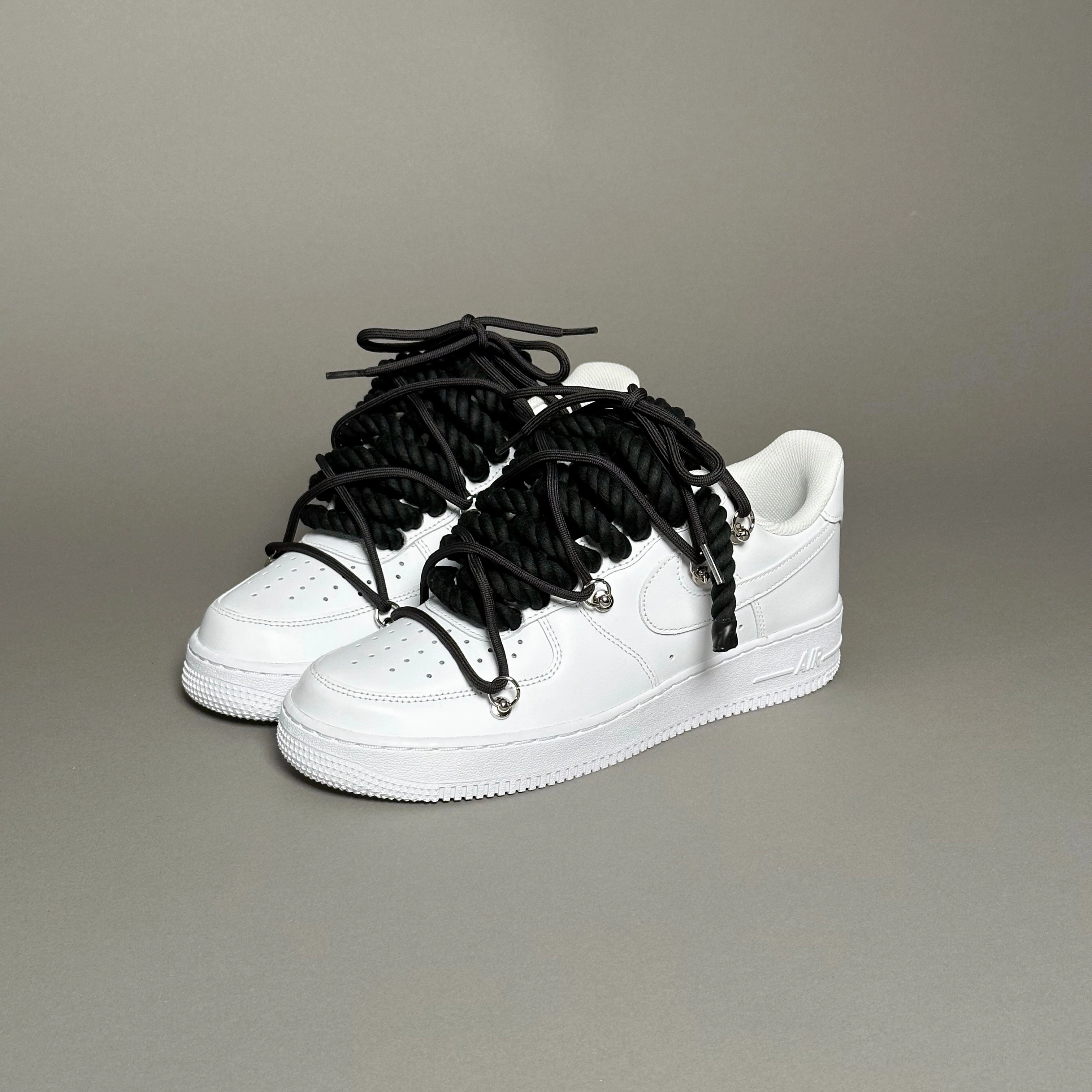 quality shoes Youth Style Nike Air Force 1 Rope Laces??Triple Black