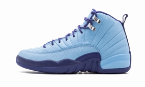 Air Jordan 12 Retro GS "Purple Dust" running with a bandana quick - drying shoes
